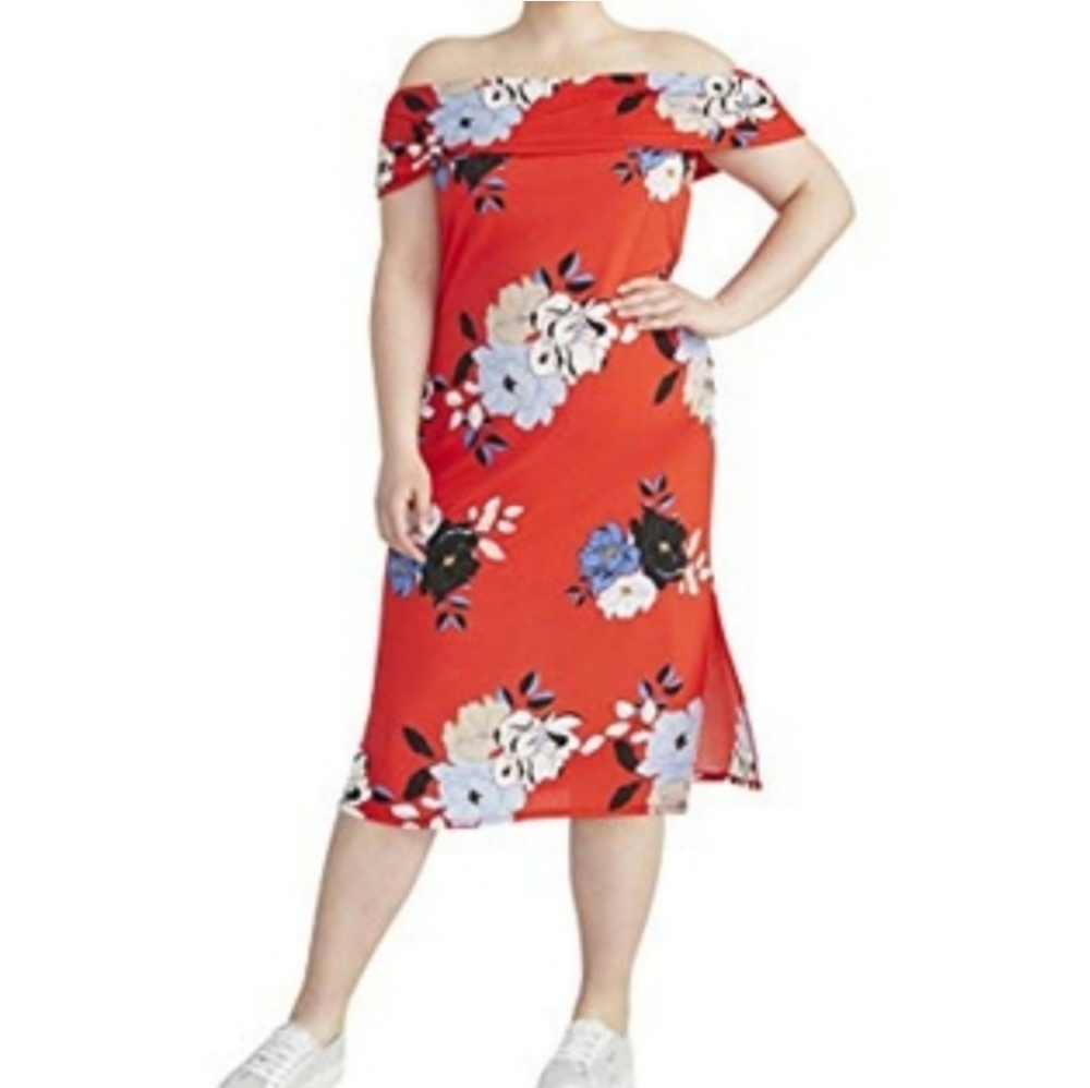 RACHEL Rachel Roy floral off the shoulder dress size XXL
